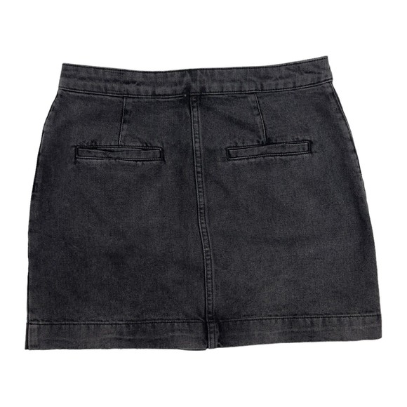 Free People Womens Dont Get Me Wrong Skirt Button Front High Waisted Black 28 - Picture 2 of 10